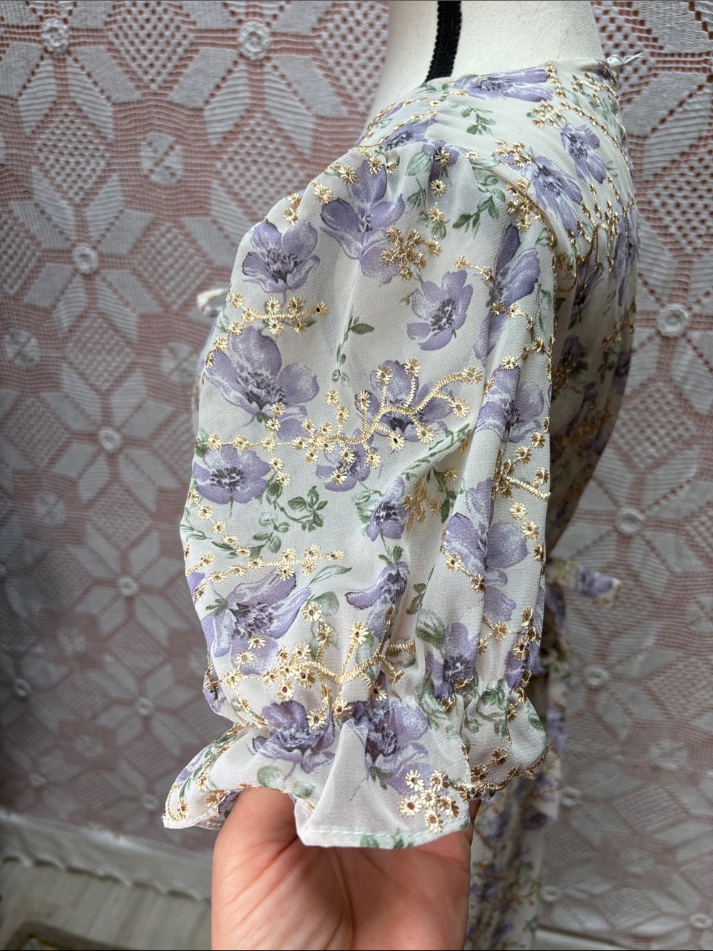 PHA-RIT Classic Closet Floral Embroidered Midi Dress - Picture 10 of 15